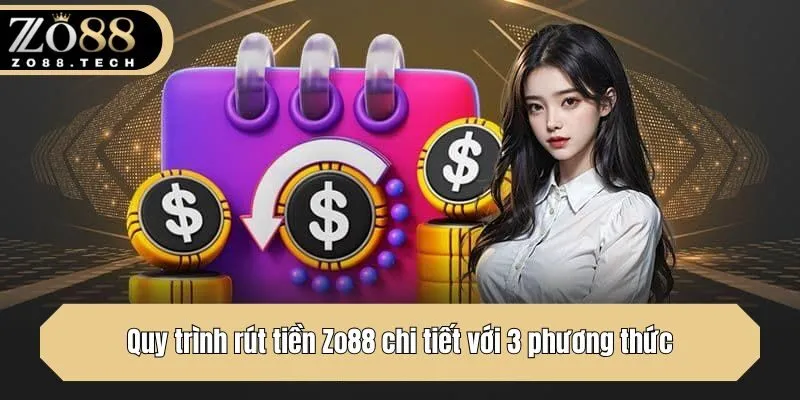 Quy trình rút tiền Zo88 chi tiết với 3 phương thức